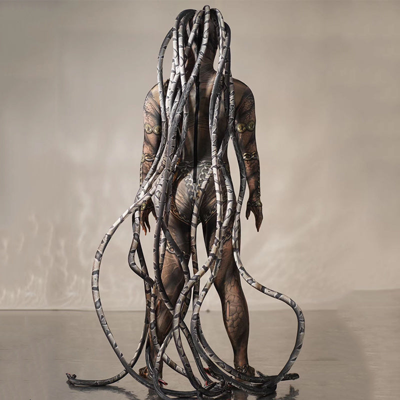 Medusa  Fake Transparent Meat Snake One-Piece Costume
