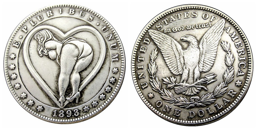 38MM Antique Silver Dollar Morgan Tramp Coin