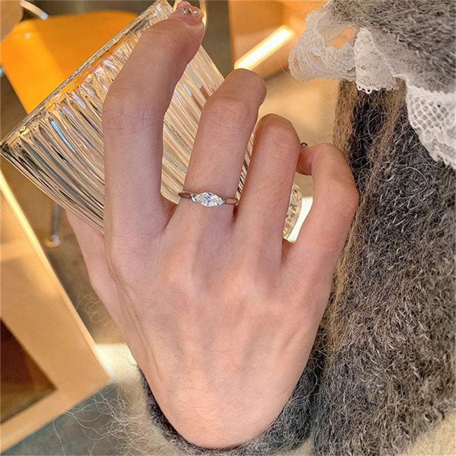 Antique Zircon Brushed Ring Female Retro Minority