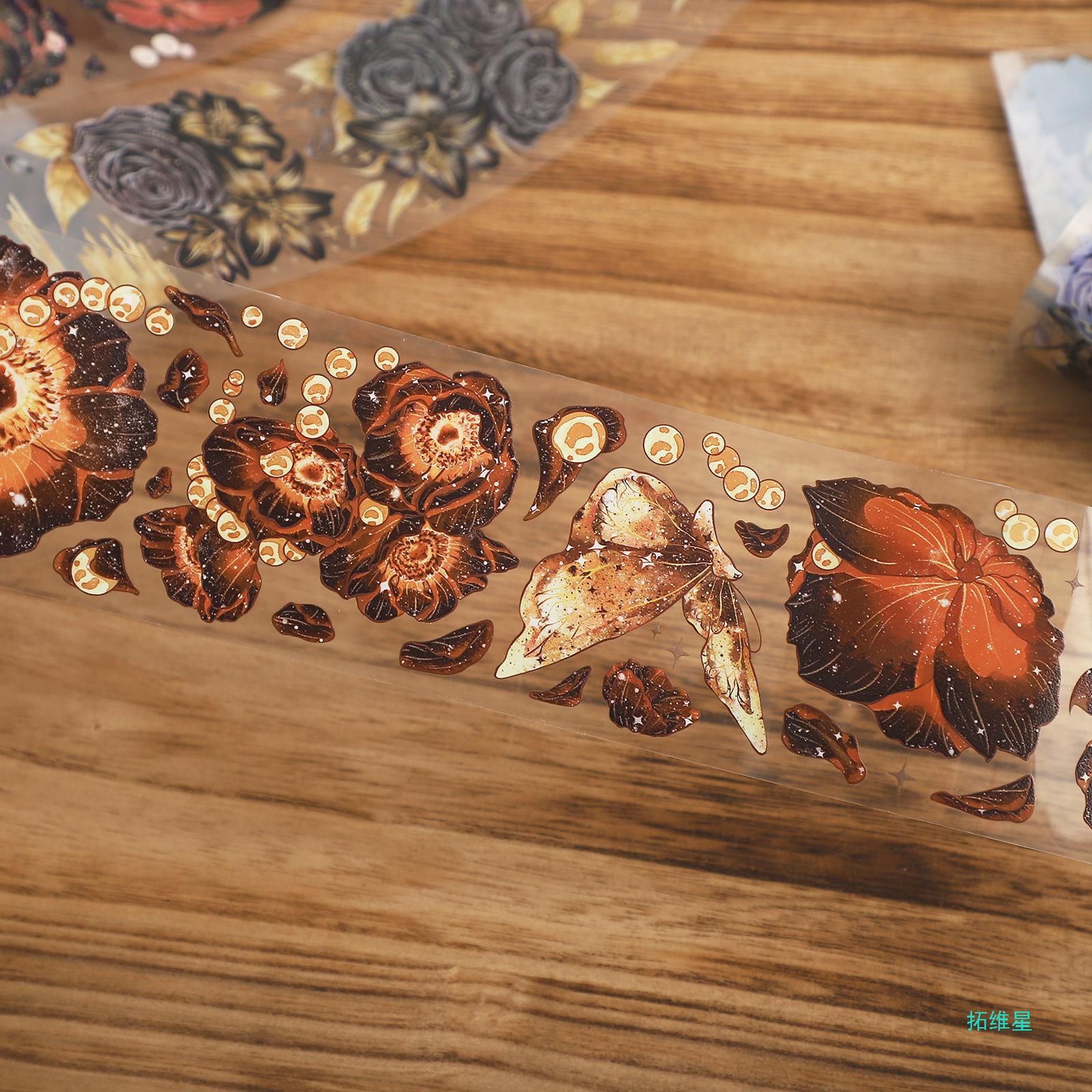 200mm500mm Roll Antique Landscaping Flower Washi Paper PET