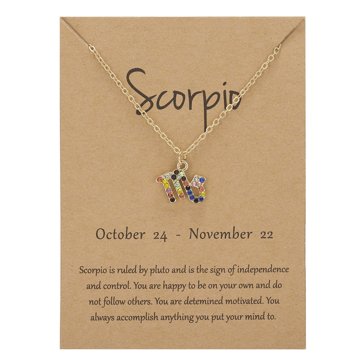 Pisces - Rhinestone Symbol Necklace