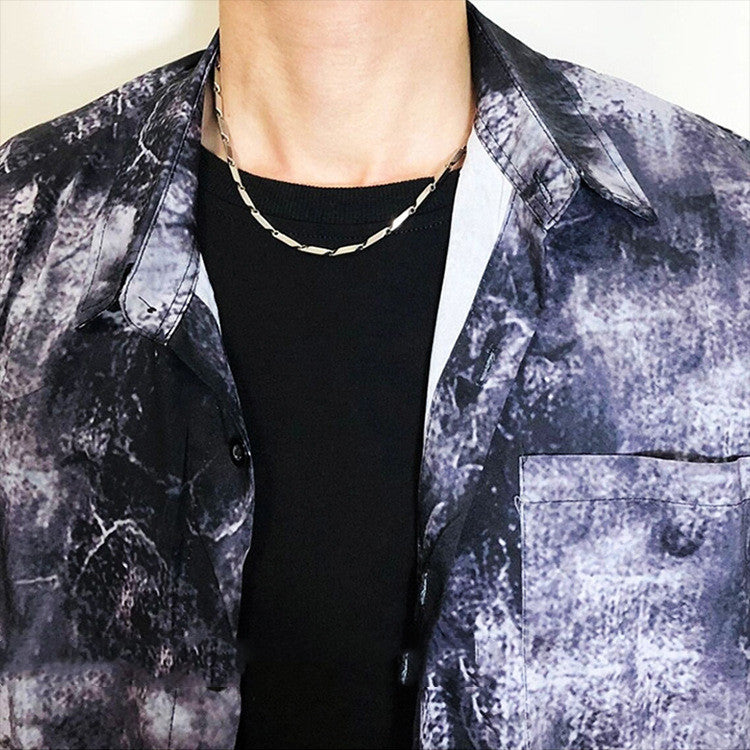 Diamond Cross Titanium Steel Necklace Male Personality