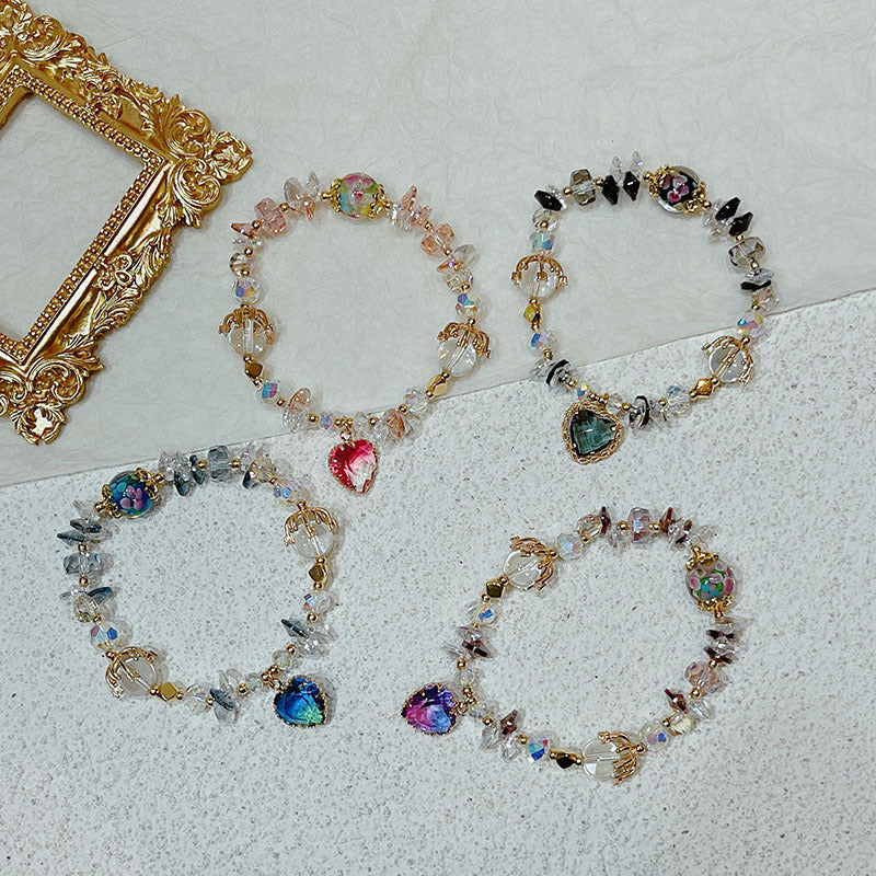 Crystal Bracelet Women's Super Shiny Heart Pendant