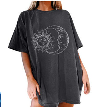 Women's Short Sleeved Vintage T-Shirt Skull Print High Street Fashion