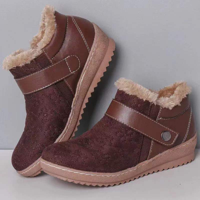 Plus Size Cotton Shoes Round Toe  Fleece Snow Boots