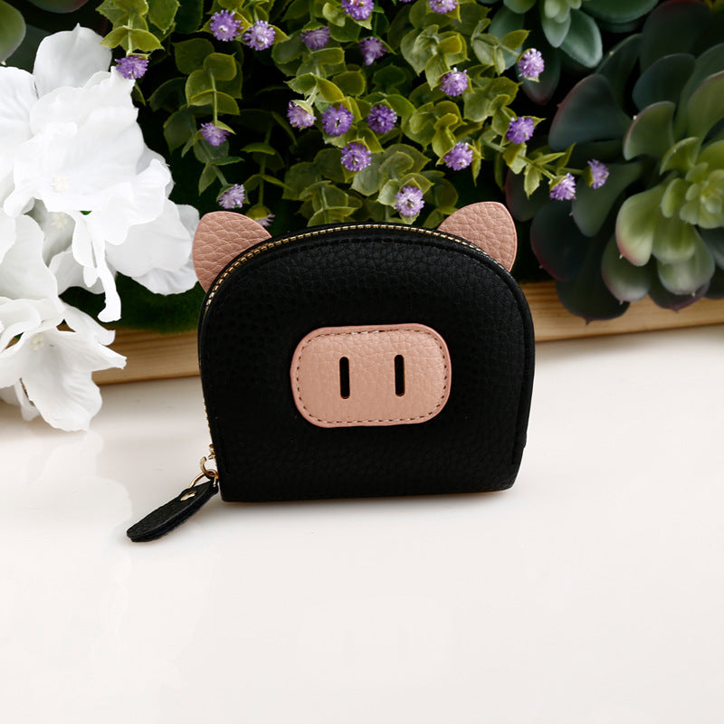 Anti-Degaussing Card Holder Cartoon Organ Document Package Mini Pig Student Coin Purse
