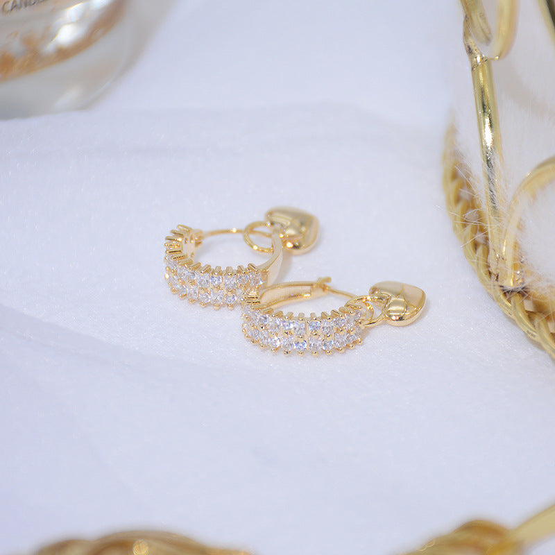 Zircon Full Diamond Temperament Light Luxury High-End Ear Buckle