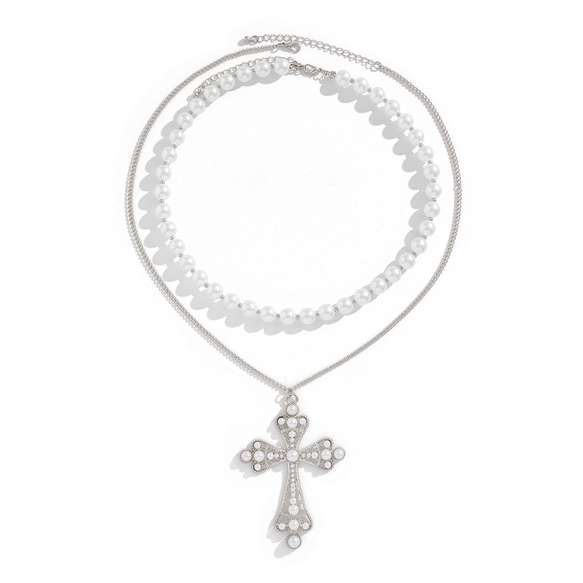 Hip Hop Niche Exaggerated Diamond Studded Cross Necklace
