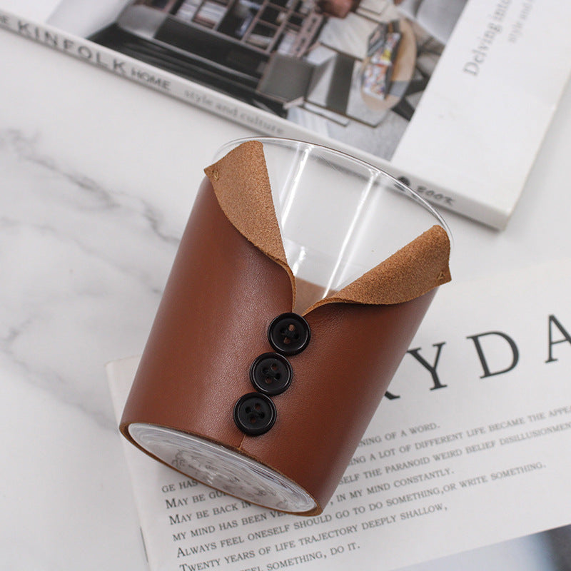 First Layer Cowhide Bar Whiskey Cup Cover