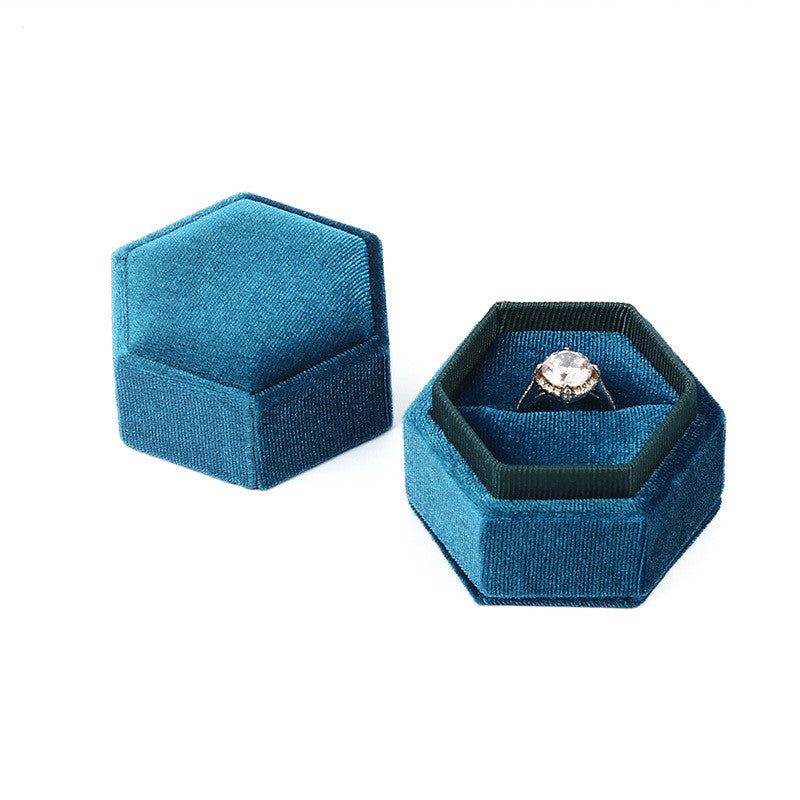 Jewelry Box Hexagonal Pair Ring Storage