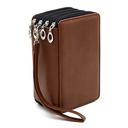 PU Leather Art Storage Pen Curtain Color Bag Porous