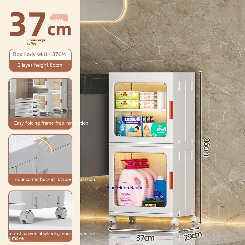 Toilet Floor-to-Ceiling Folding Storage Cabinet Bathroom Waterproof Locker