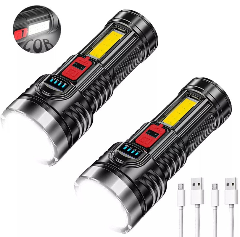 3500000LM LED Flashlight Super Bright Torch USB Rechargeable Lamp High Powered