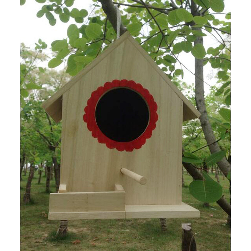 Outdoor Garden Wooden Parrot Bird Nest House