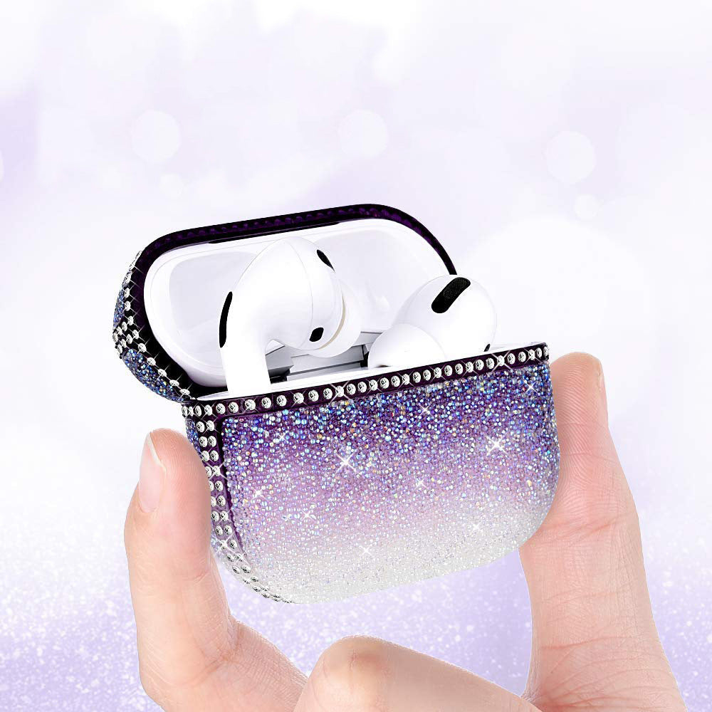 Tpu Soft Rubber Rhinestone-Encrusted Earphone Protective Cover