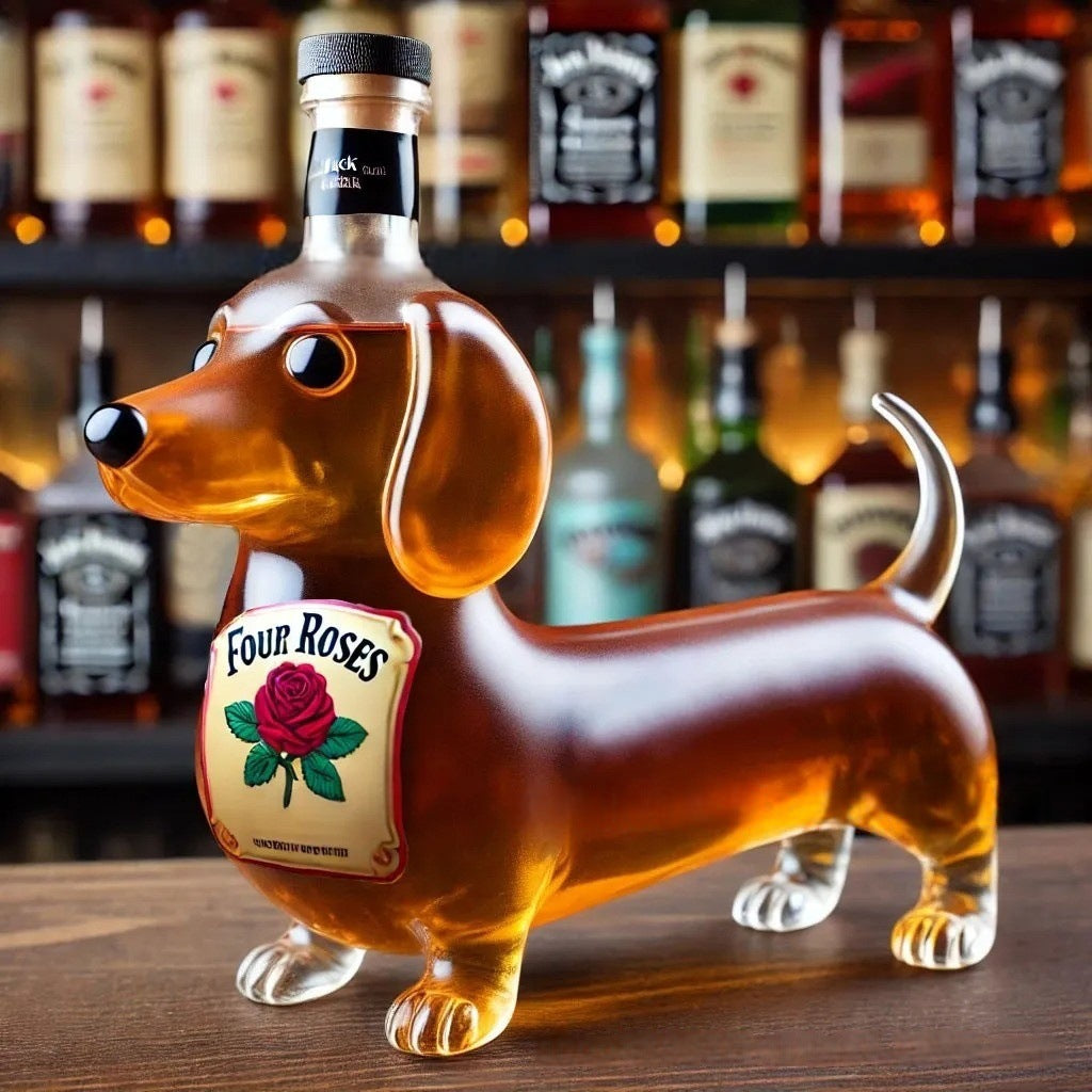 Borosilicate Glass Dachshund Whiskey Bottle