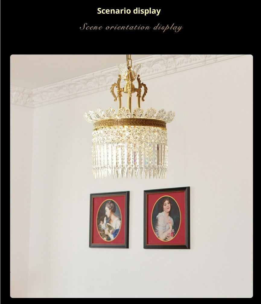 Dining Room Entrance Corridor Bedroom Copper Crystal Chandelier