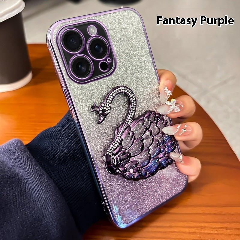 Applicable To Quicksand Swan Bracket Phone Case