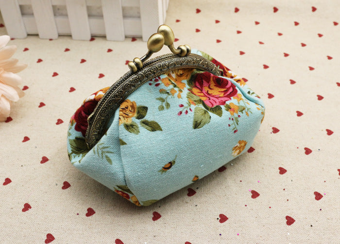 Canvas Fabric Coin Purse Creative Small Purse Hand Take Coin Bag Gold Material Package Key Card Package