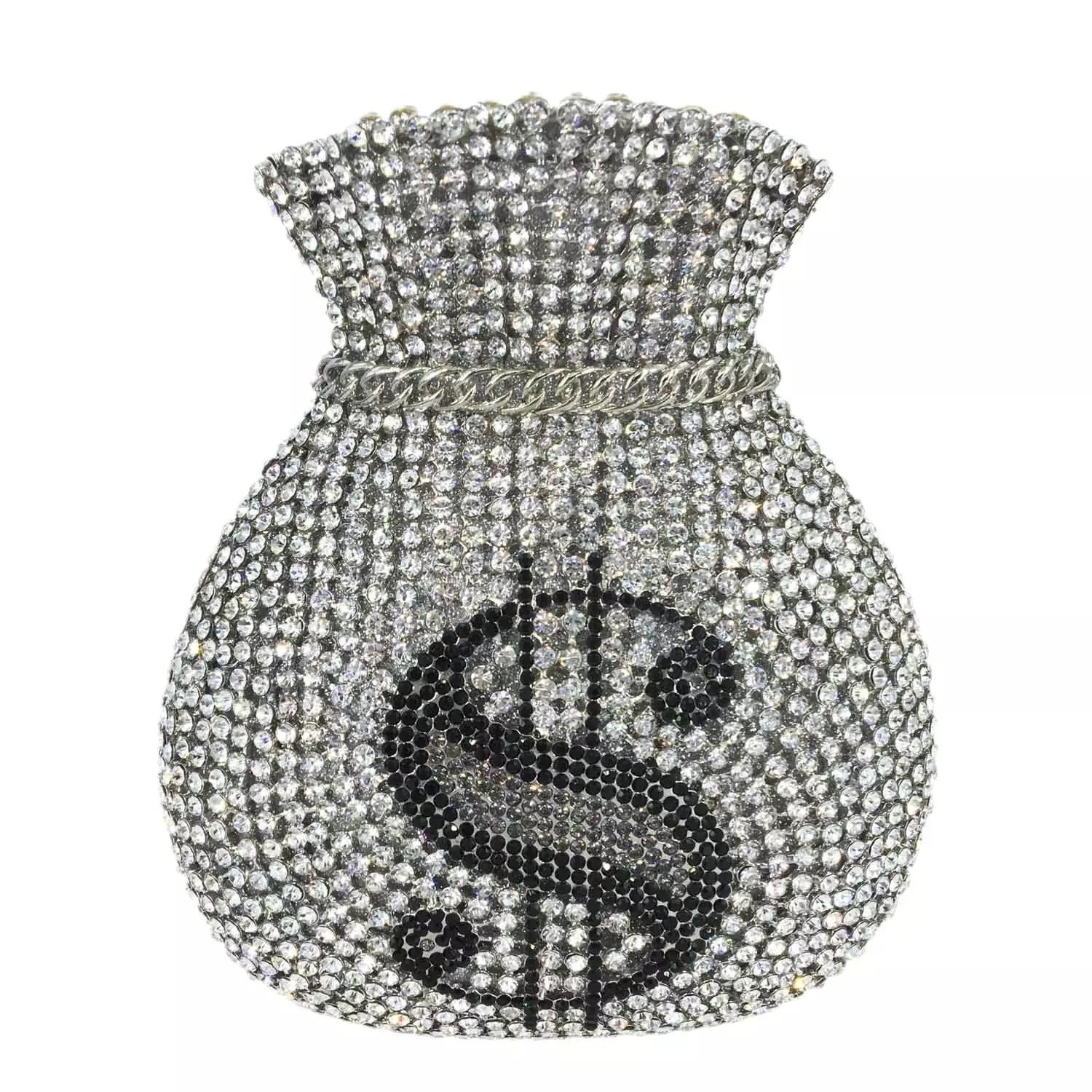 Trade Hollow Metal Purse Full Diamond Clutch