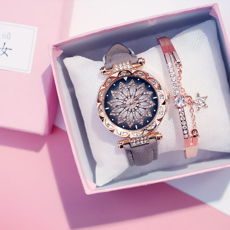 Rotating Ladies Net Red Quartz Watch Casual