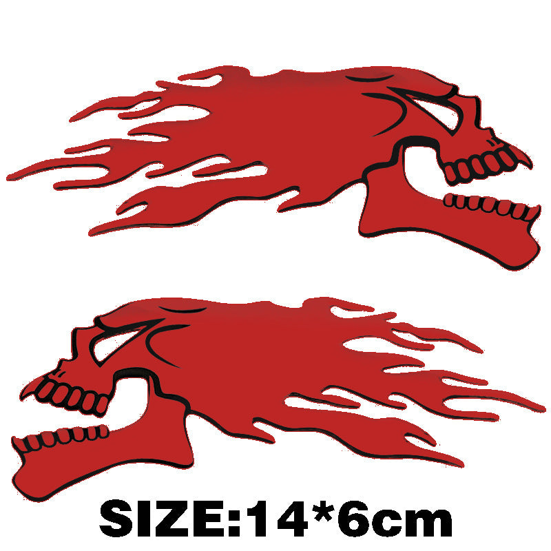 Soft Rubber 3D Flame Skull Bumper Stickers