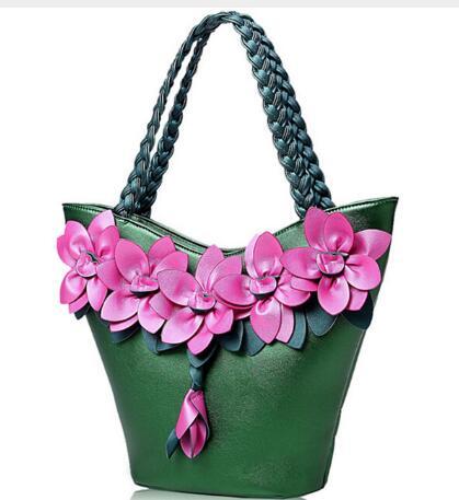 BIRDS Women Tote Designer Bag Leather Handbag Flower Composite Bags Women's Pouch Vintage Bolsas Brands Purse