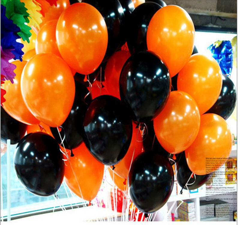 10 inch Black Orange Latex Balloon