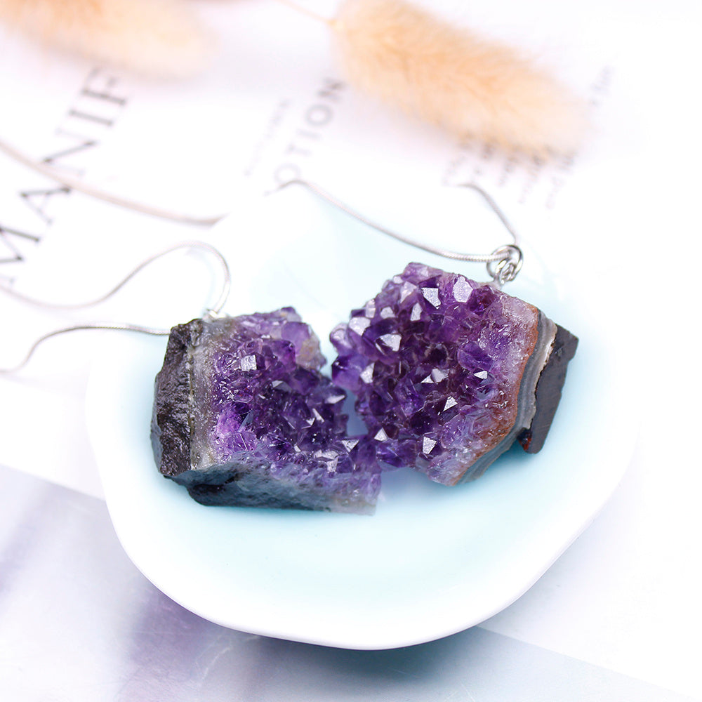 East China Sea Natural Amethyst Cluster Pendant