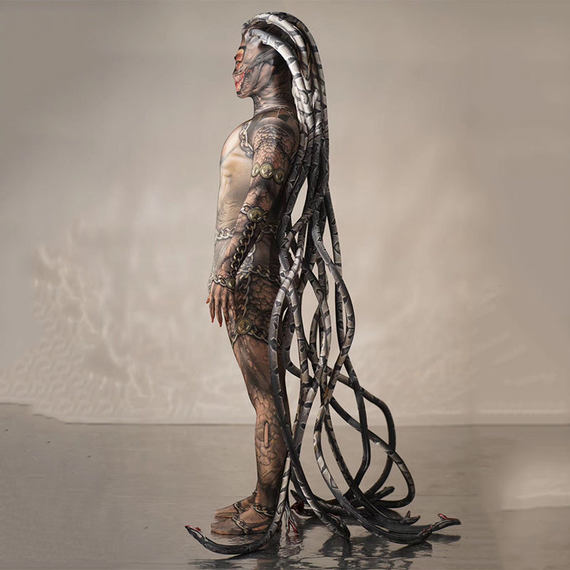 Medusa  Fake Transparent Meat Snake One-Piece Costume