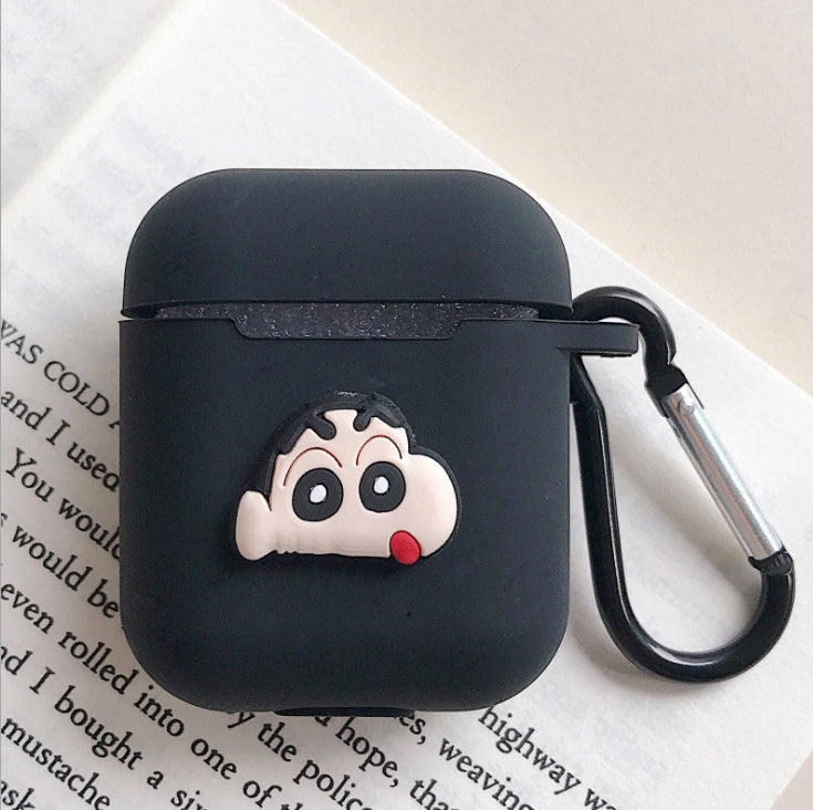 Compatible with Apple, AirPods Protective Jacket Cute Cartoon Silicone Anti-Falling Earphone Jacket Japanese Korean Women''s Key-Clasp Hanging Rope