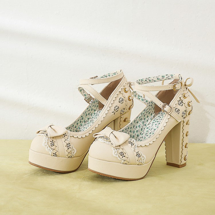 Chunky High-Heeled Lolita Shoes