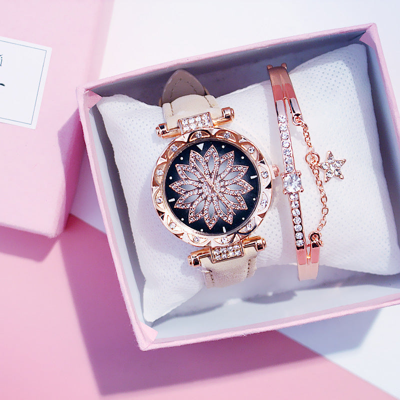 Rotating Ladies Net Red Quartz Watch Casual