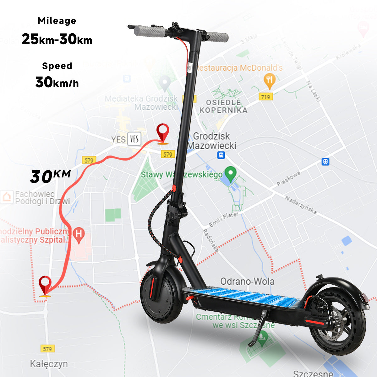 ES-PRO 8.5 Inch Electric Scooter With App Function, With Mobile Phone Holder And Anti-Theft Protection, Foldable E Scooter, 25-30 Km Range Li-ion Battery, Maximum Load 120 Kg