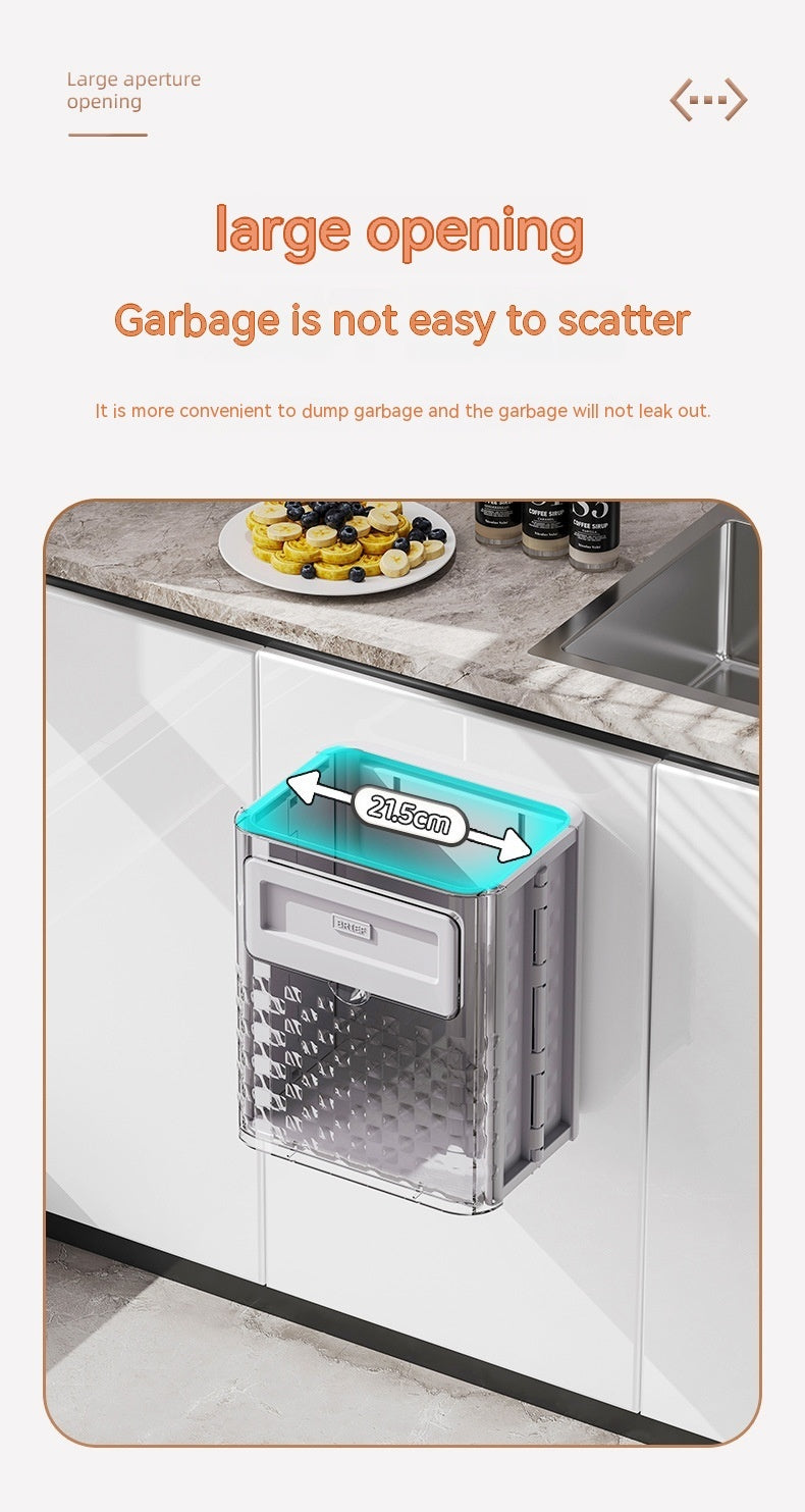 Household Kitchen Folding Trash Can Wall Hanging Punch-Free Trash Can