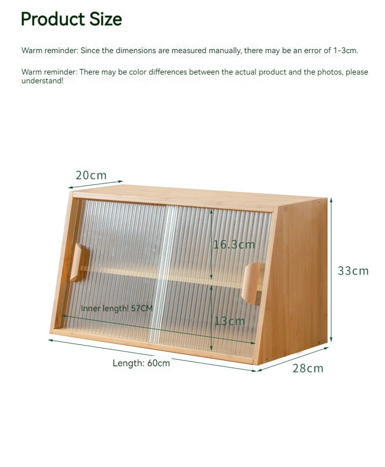 Japanese-Style Small Glass Kitchen Table Top Storage Cabinet Solid Wood Household