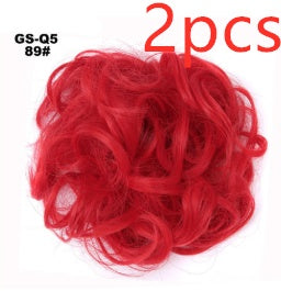 Europe, Japan, and South Korea Popular Hair Bun Fluffy Natural Drawstring Curly Hair Ball Head Hair Ring Hair set Female Hair Accessories Chemical Fiber Hair