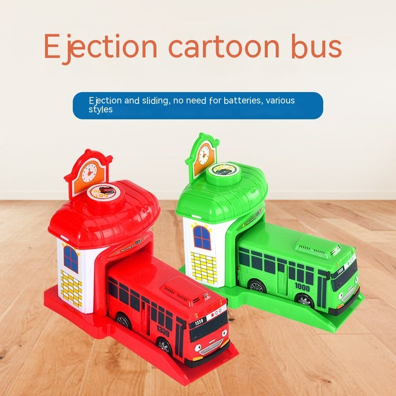 Cart Small Bus Children's Bus Toy Ejection Car Parking Lot