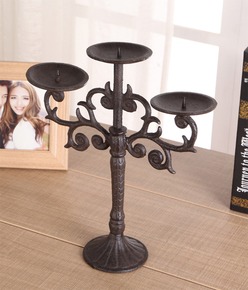 Noble Candlesticks, Cast Iron Handicrafts, Carved Iron Candlesticks, Wax Holders