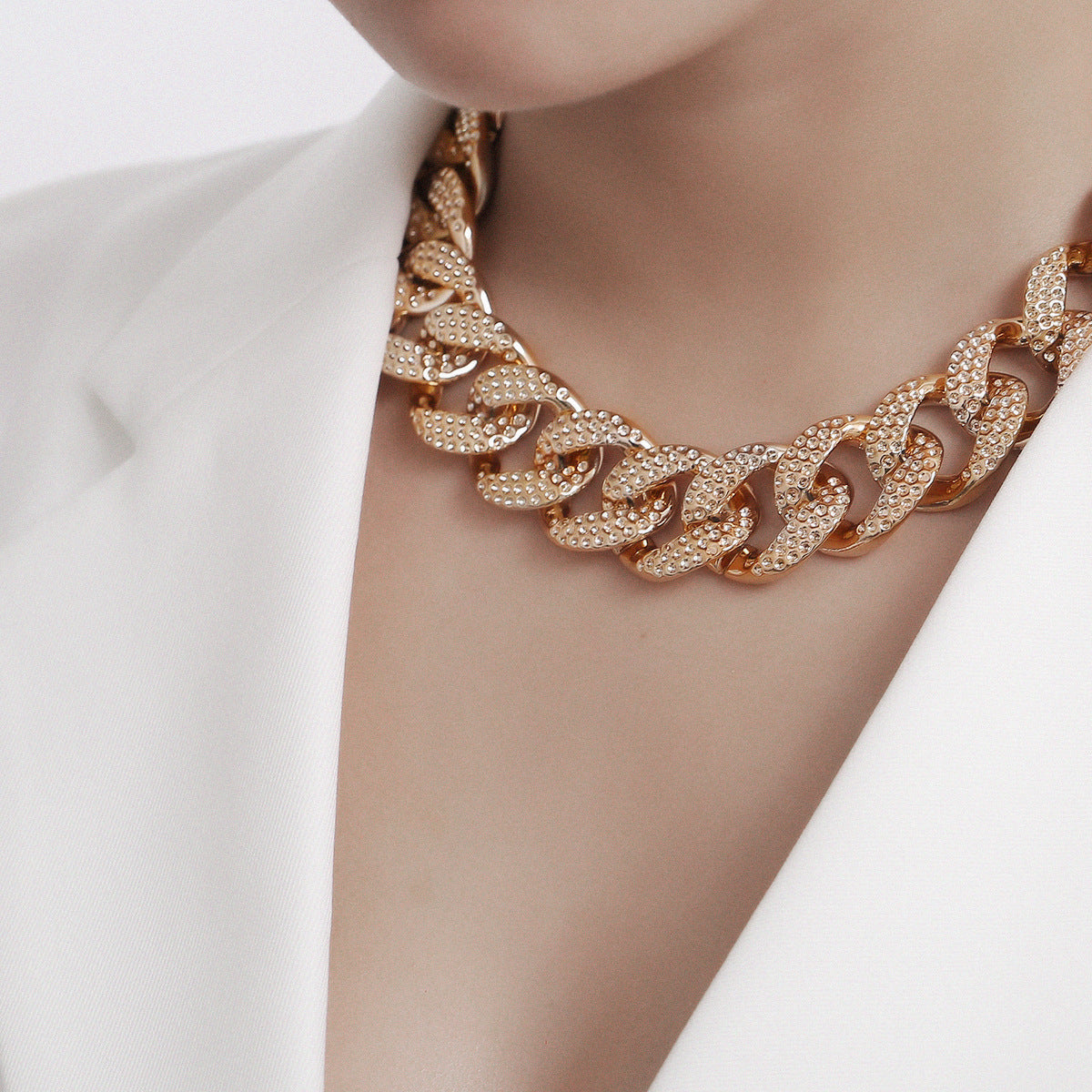 Metal Exaggerated Hemp Rough Chain Necklace