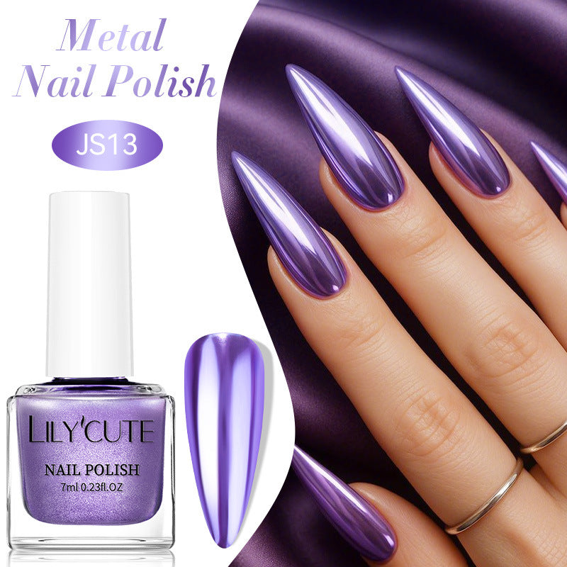 Quick-Dry Metallic Mirror Nail Polish, No Baking Required
