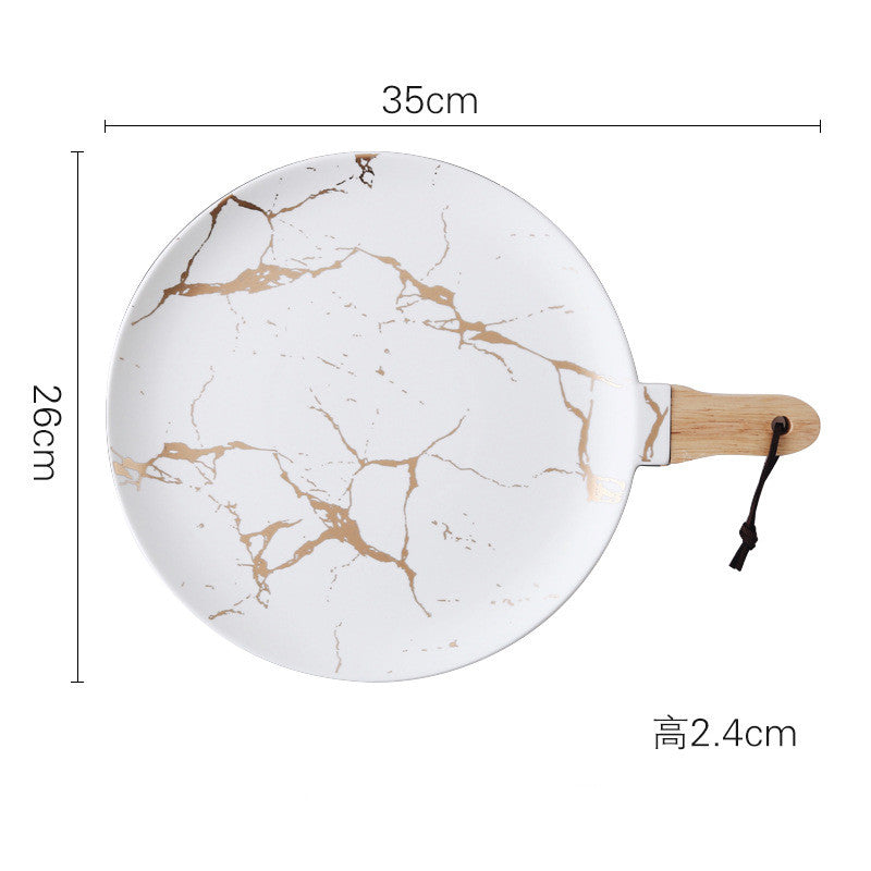 Marble Gold Ceramic Household Plate