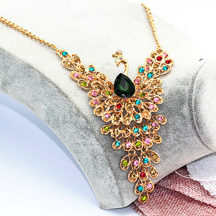 Peacock Full Diamond Vintage Necklace