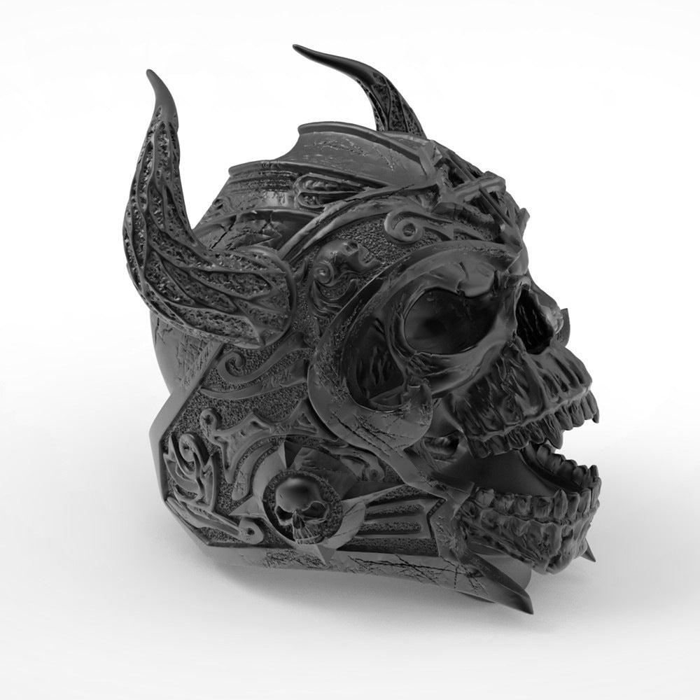 Horn Bull Head Skull Ring