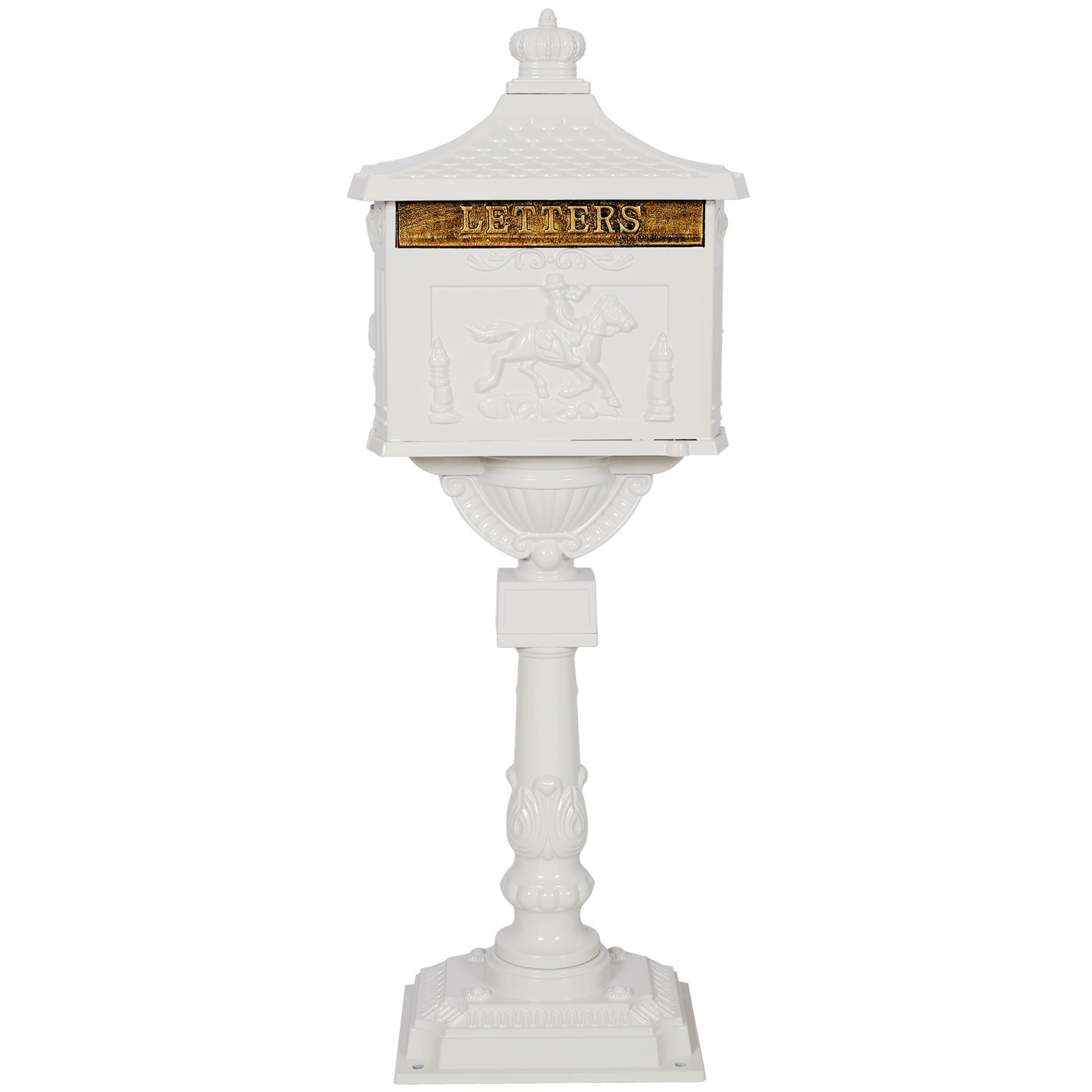 Cast Aluminum Mail Box,Postal Box , Mailbox Color White