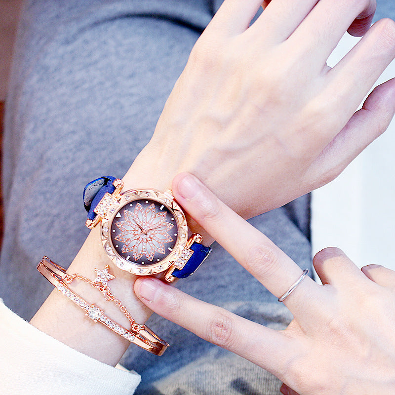 Rotating Ladies Net Red Quartz Watch Casual