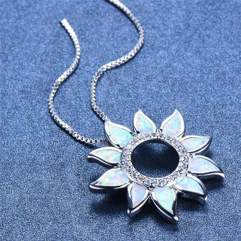 Sun Flower Blue Pendant