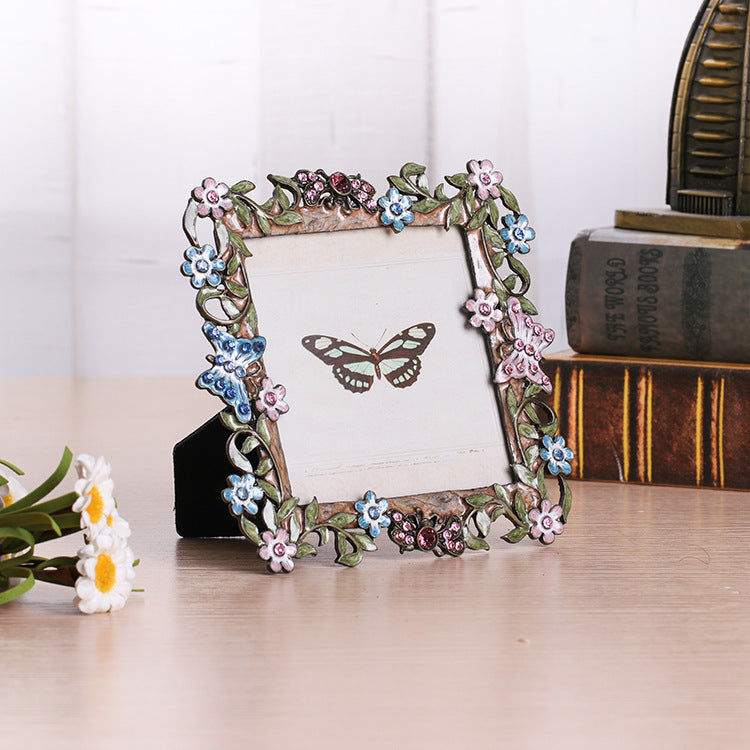 European Creative Enamel Metal Photo Frame