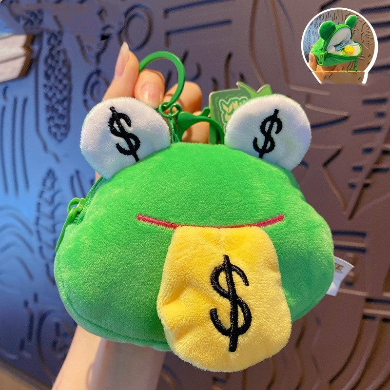Creative Cartoon Plush Money Frog Coin Purse Keychain