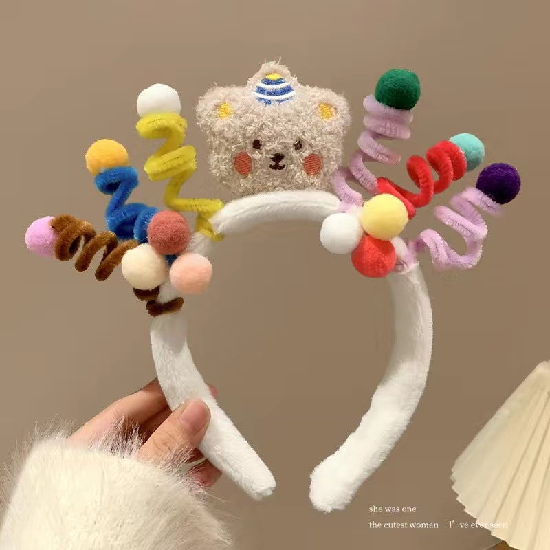 Cute Face Wash Hair Bands Female Cartoon Headwear Hair Band Headband Apply